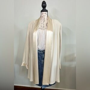 Vintage Dawn Joy Fashions Satin Trim Cover Up Blazer – Open Front – USA Made